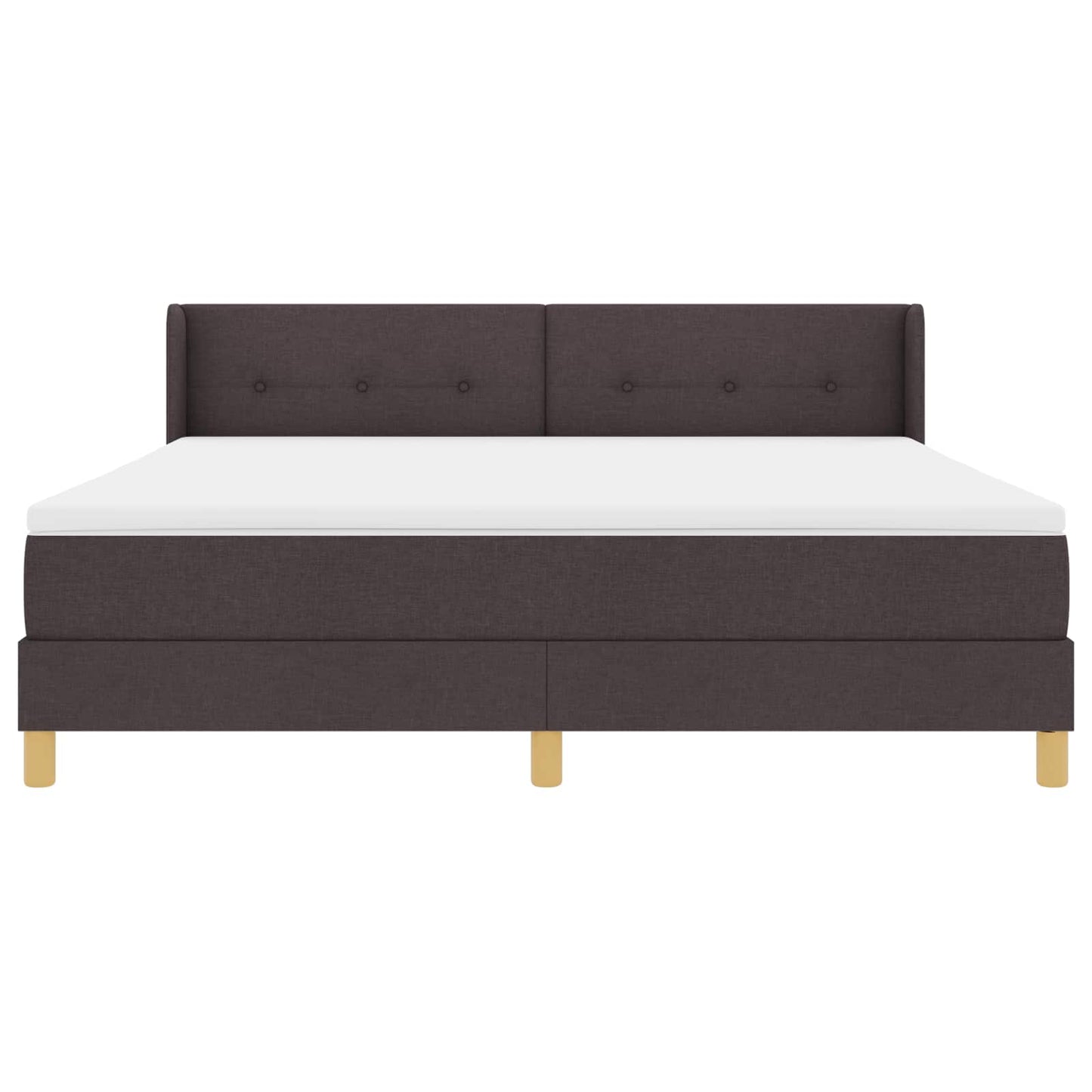Box spring seng med hovedgærde Mørk Brun 200 x 180 cm Stof