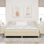 Box spring seng med hovedgærde Creme 200 x 180 cm Stof