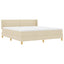 Box spring seng med hovedgærde Creme 200 x 180 cm Stof