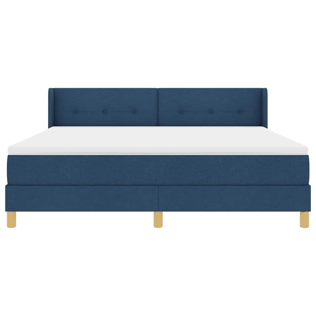 Box spring seng med hovedgærde Blå 200 x 180 cm Stof