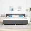 Box spring seng med hovedgærde Mørkegrå 200 x 200 cm Stof