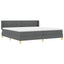 Box spring seng med hovedgærde Mørkegrå 200 x 200 cm Stof