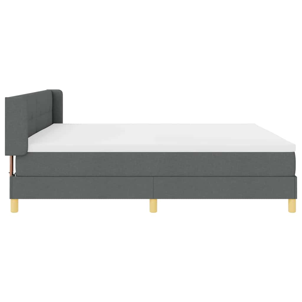 Box spring seng med hovedgærde Mørkegrå 200 x 200 cm Stof