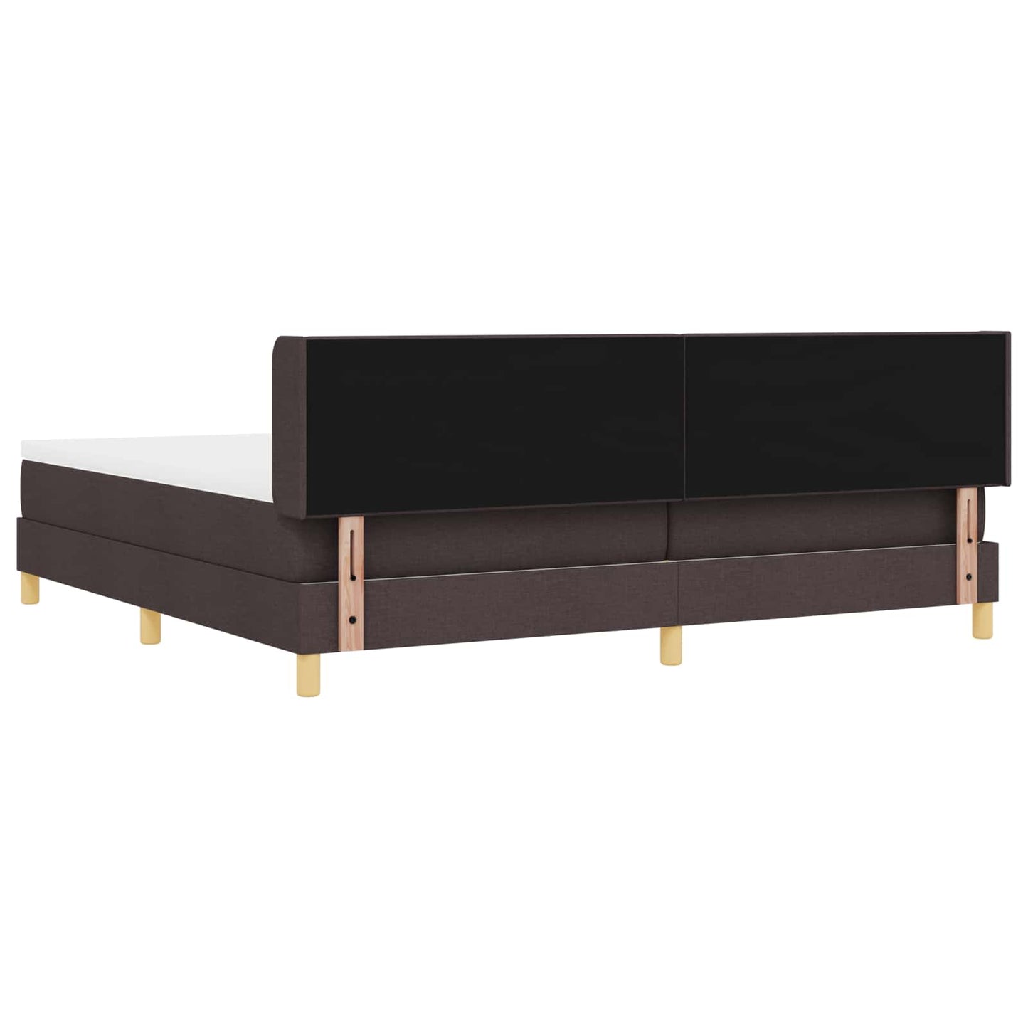 Box spring seng med hovedgærde Mørk Brun 200 x 200 cm Stof