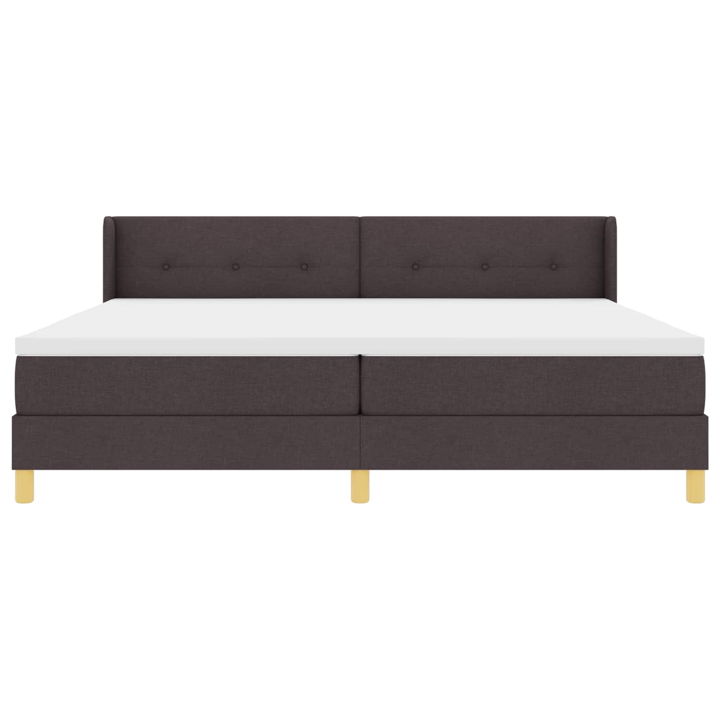 Box spring seng med hovedgærde Mørk Brun 200 x 200 cm Stof