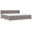 Box spring seng med pude Gråbrun 200 x 200 cm Stof