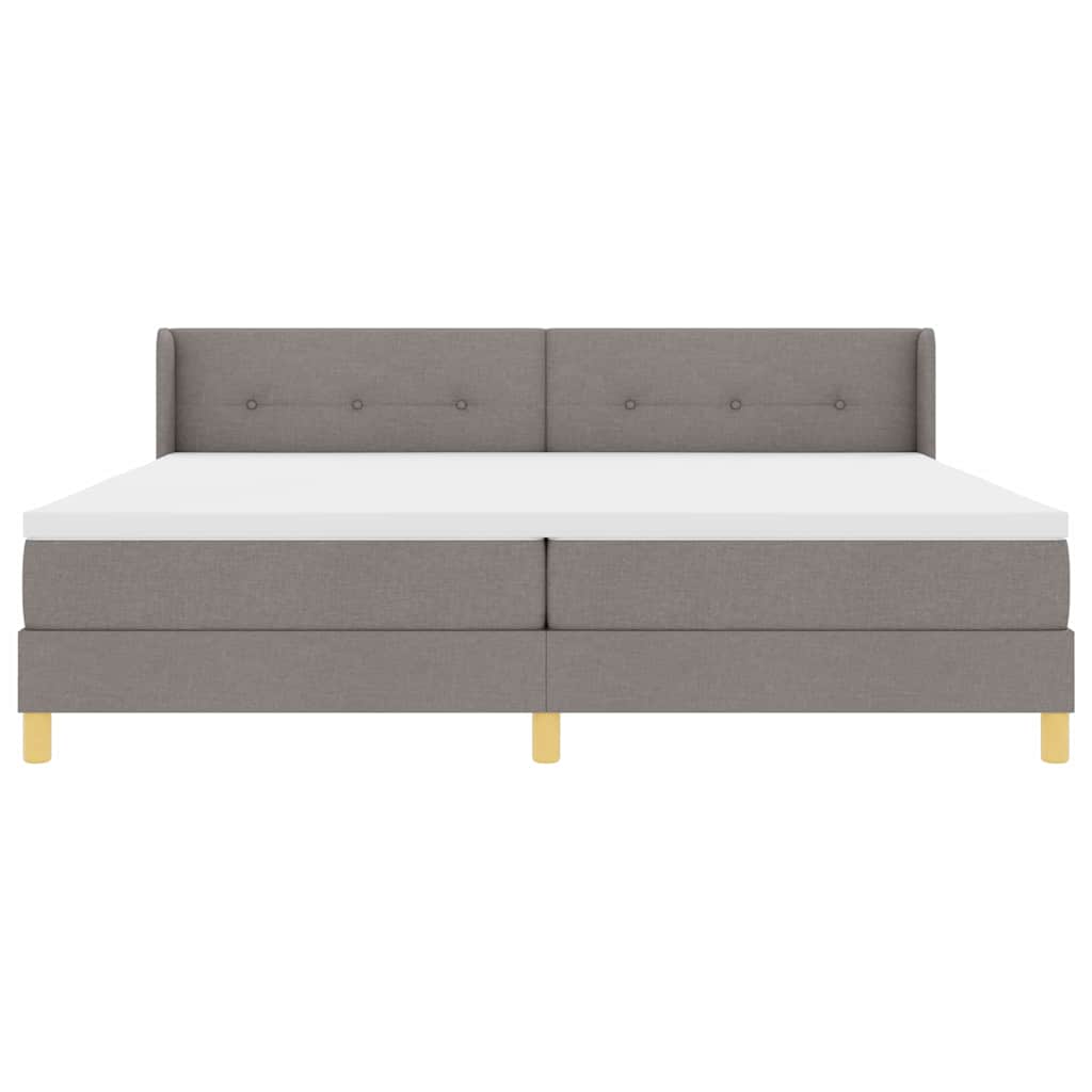 Box spring seng med pude Gråbrun 200 x 200 cm Stof