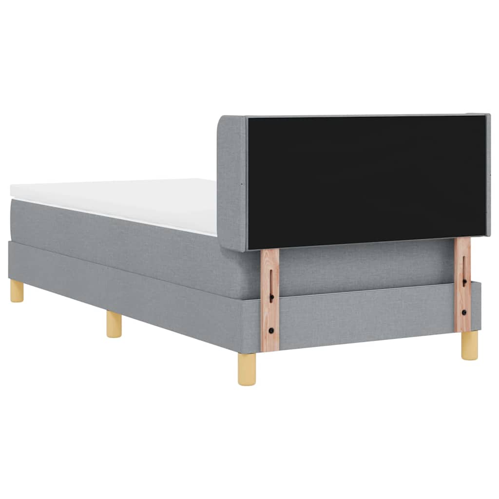 Box spring seng med hovedgærde Lysegrå 200 x 100 cm Stof