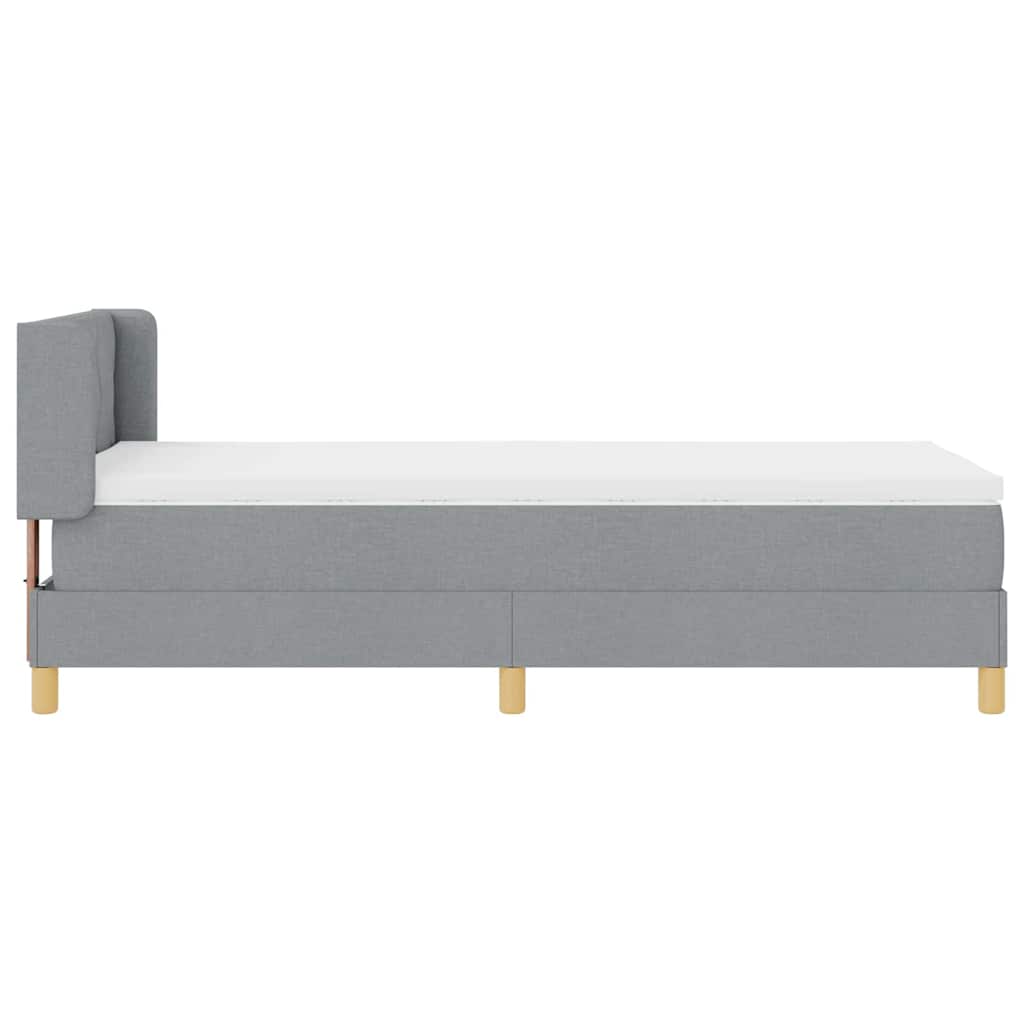 Box spring seng med hovedgærde Lysegrå 200 x 100 cm Stof