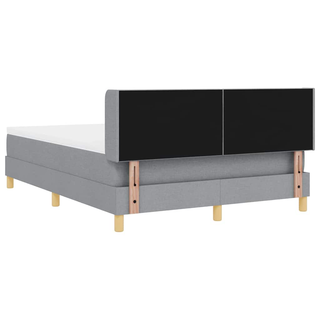 Box spring seng med hovedgærde Lysegrå 190 x 140 cm Stof