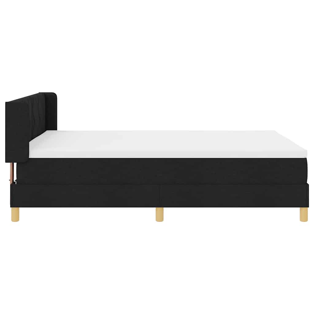 Box spring seng med hovedgærde Sort 190 x 140 cm Stof