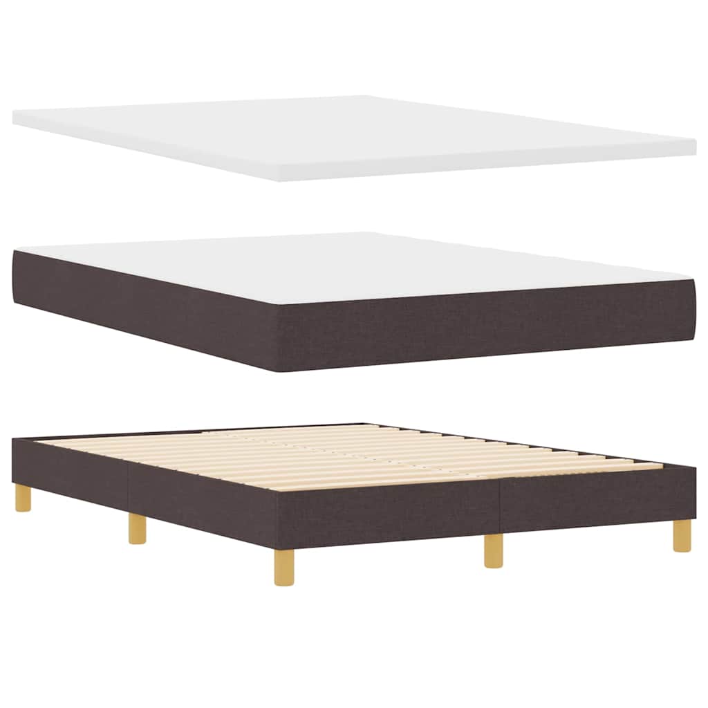Box spring seng med hovedgærde Mørk Brun 190 x 140 cm Stof