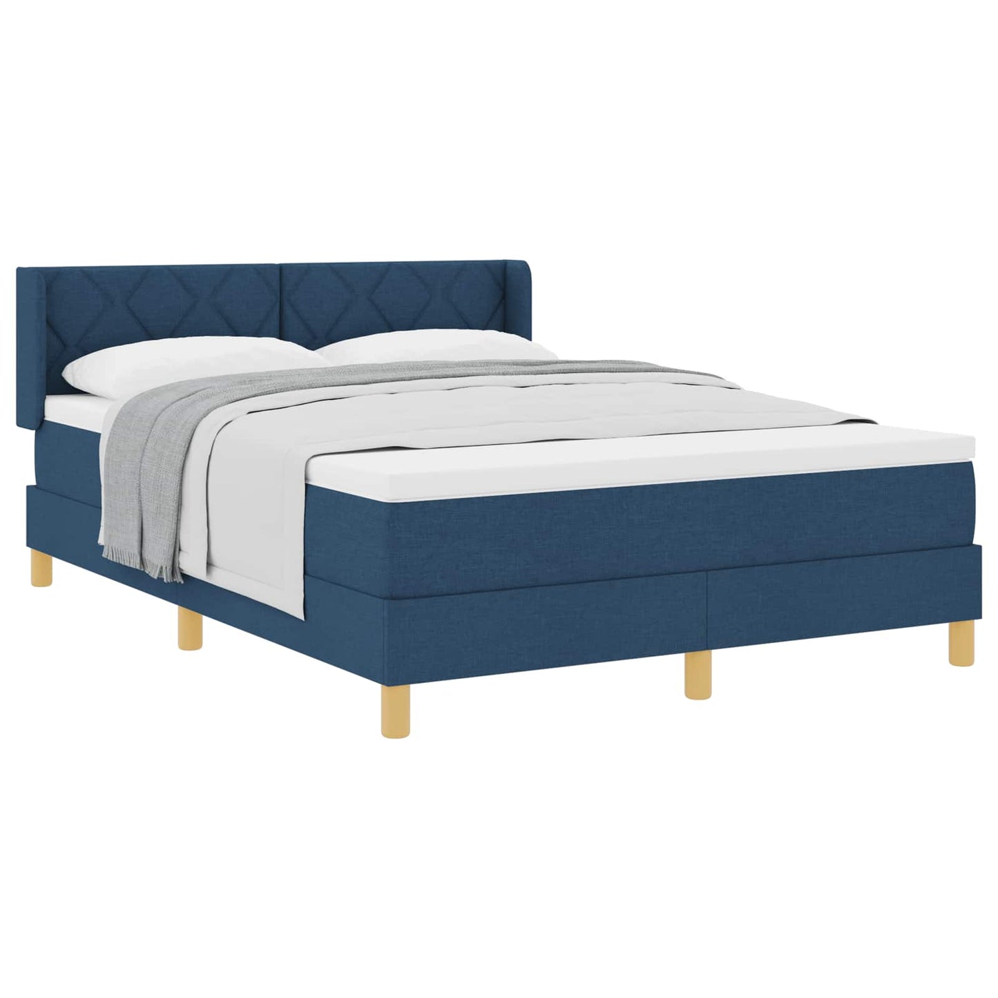 Box spring seng med hovedgærde Blå 190 x 140 cm Stof