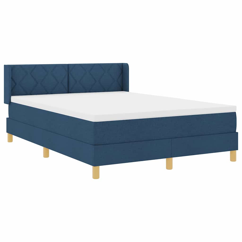 Box spring seng med hovedgærde Blå 190 x 140 cm Stof