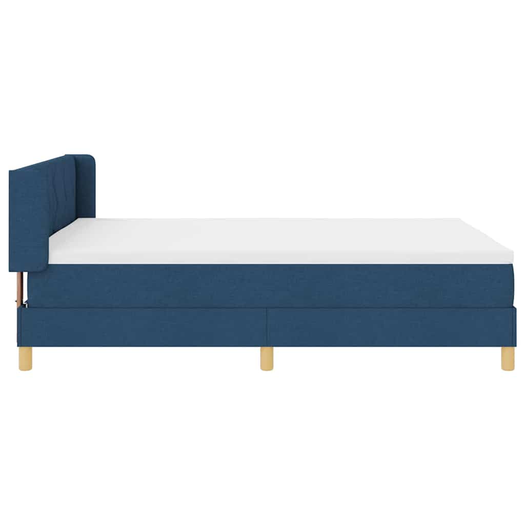 Box spring seng med hovedgærde Blå 190 x 140 cm Stof