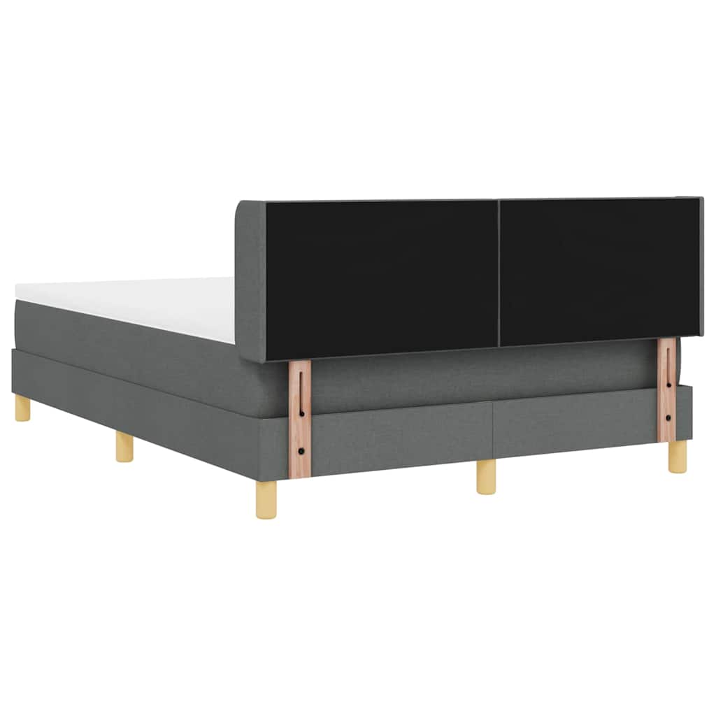 Box spring seng med hovedgærde Mørkegrå 200 x 140 cm Stof