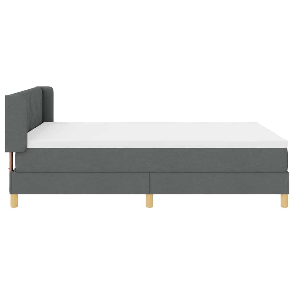 Box spring seng med hovedgærde Mørkegrå 200 x 140 cm Stof
