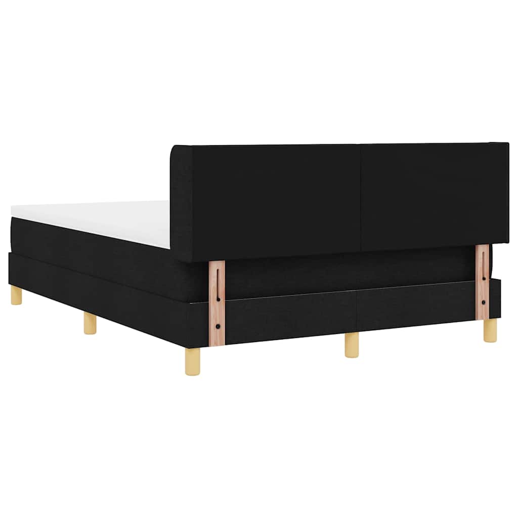 Box spring seng med hovedgærde Sort 200 x 140 cm Stof