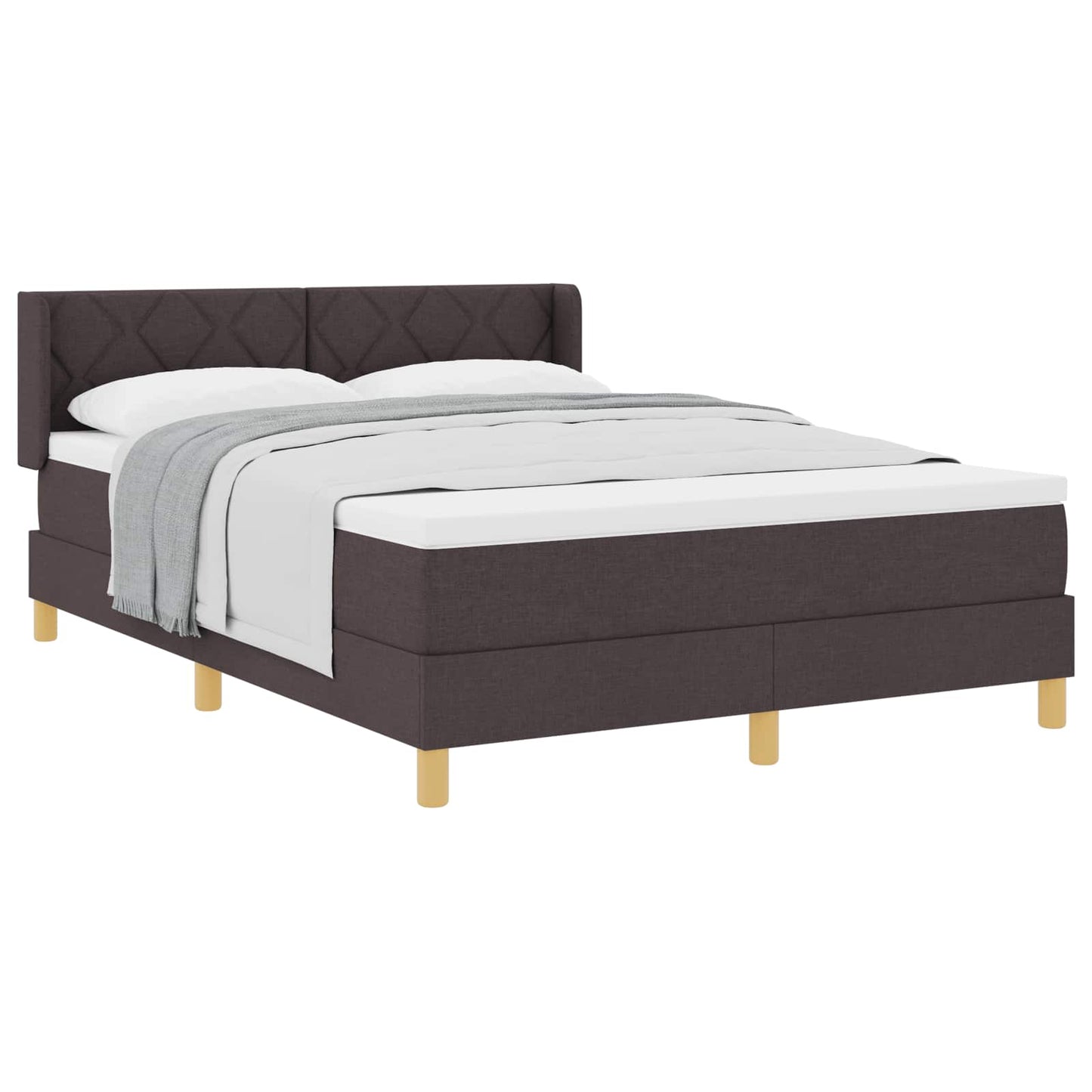 Box spring seng med hovedgærde Mørk Brun 200 x 140 cm Stof