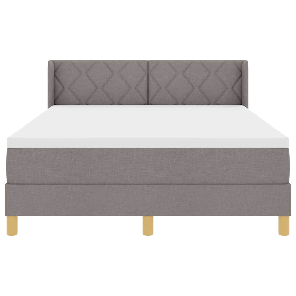 Box spring seng med hovedgærde Gråbrun 200 x 140 cm Stof