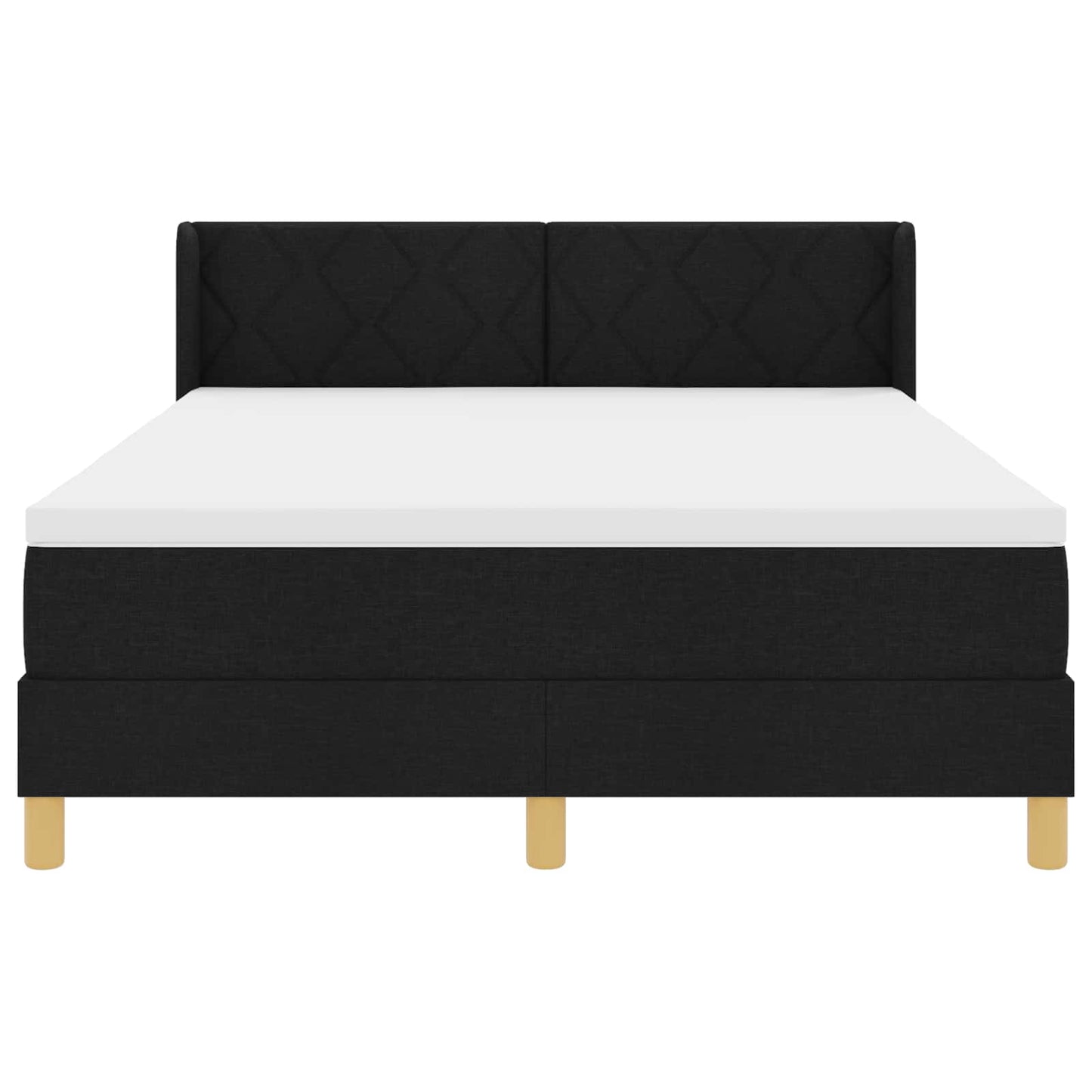 Box spring seng med hovedgærde Sort 200 x 160 cm Stof