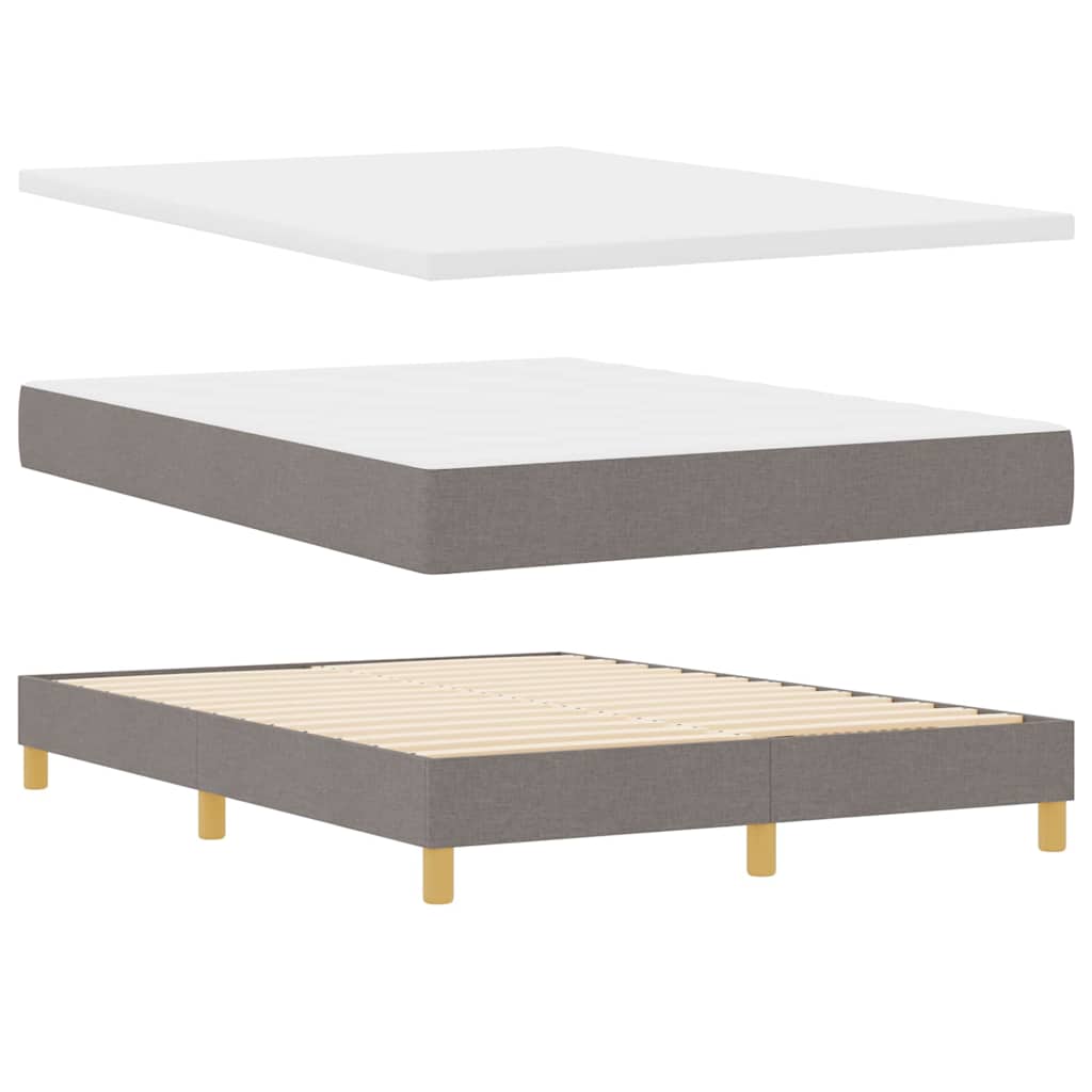 Box spring seng med hovedgærde Gråbrun 200 x 160 cm Stof
