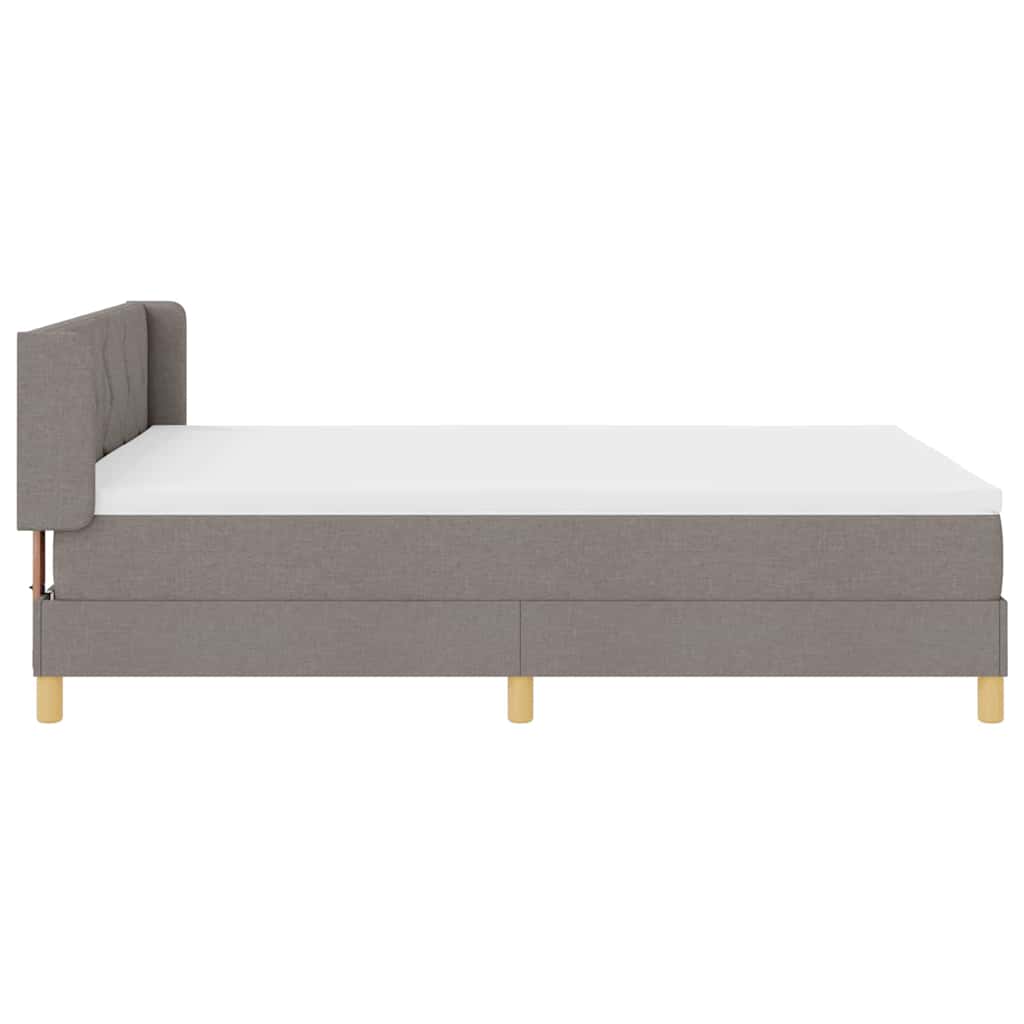 Box spring seng med hovedgærde Gråbrun 200 x 160 cm Stof