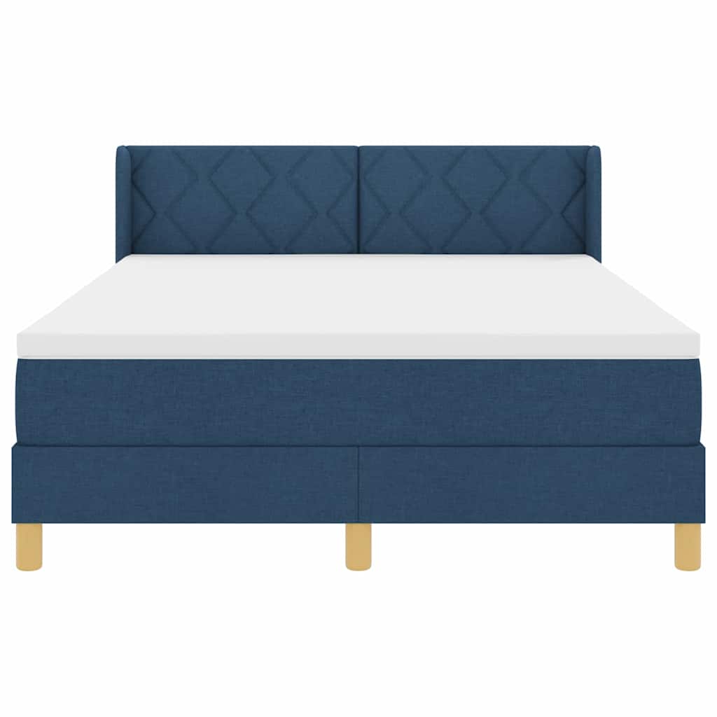 Box spring seng med hovedgærde Blå 200 x 160 cm Stof