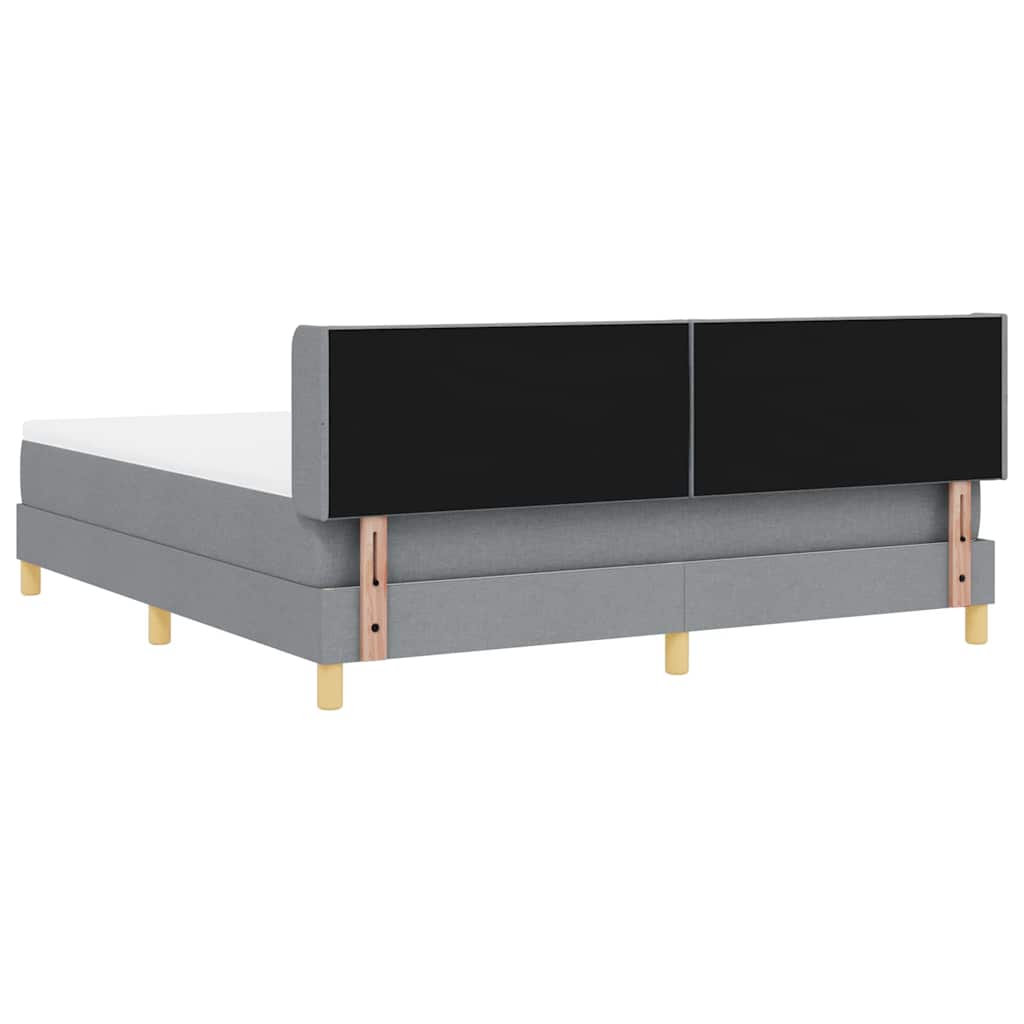Box spring seng med hovedgærde Lysegrå 200 x 180 cm Stof