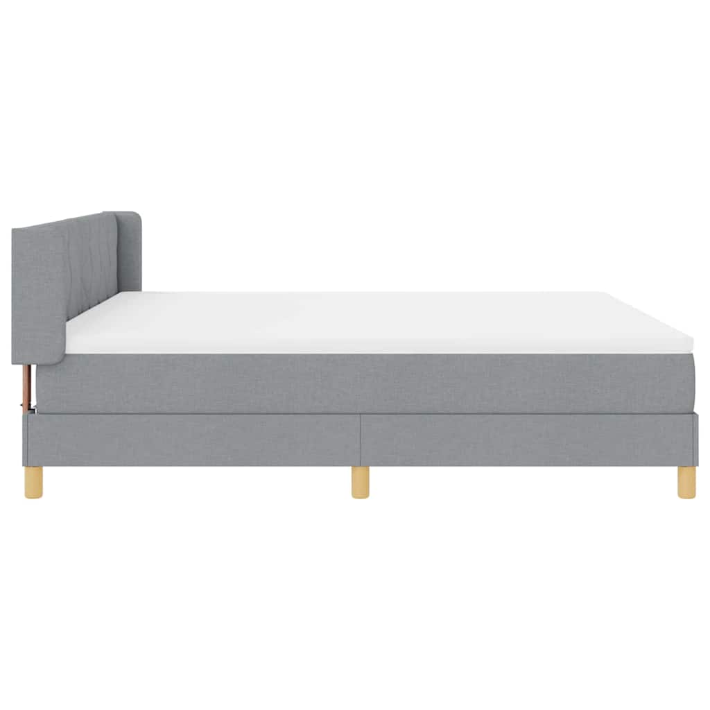 Box spring seng med hovedgærde Lysegrå 200 x 180 cm Stof