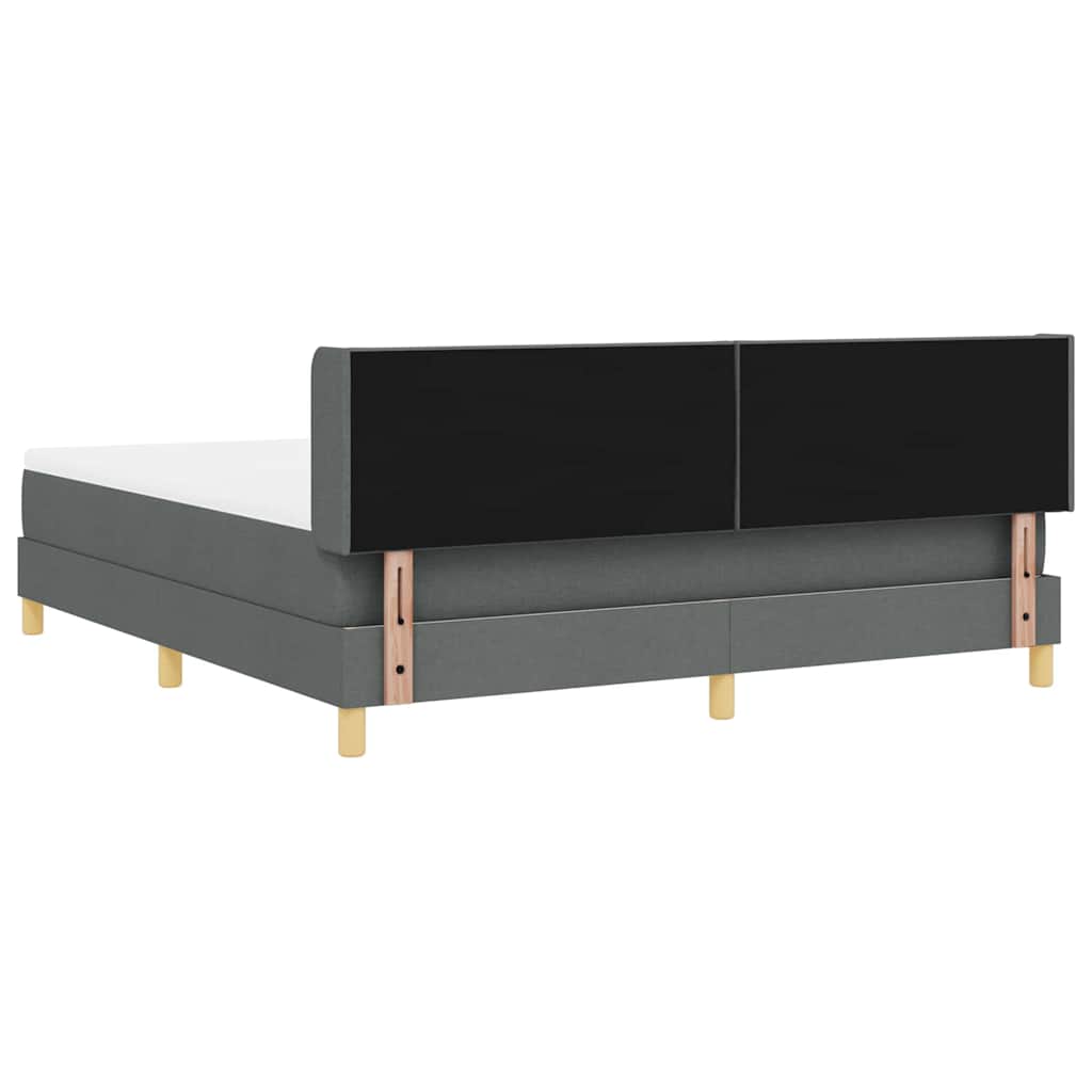 Box spring seng med hovedgærde Mørkegrå 200 x 180 cm Stof