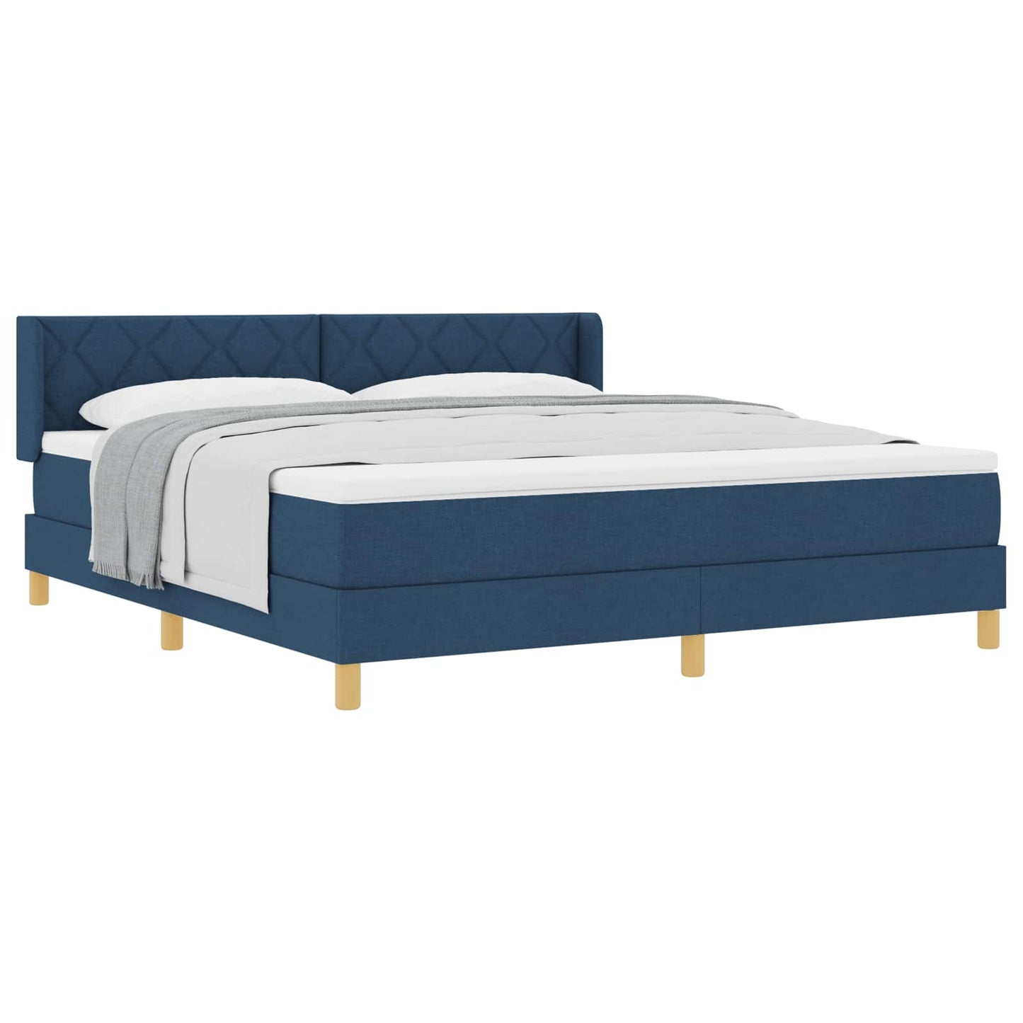 Box spring seng med hovedgærde Blå 200 x 180 cm Stof