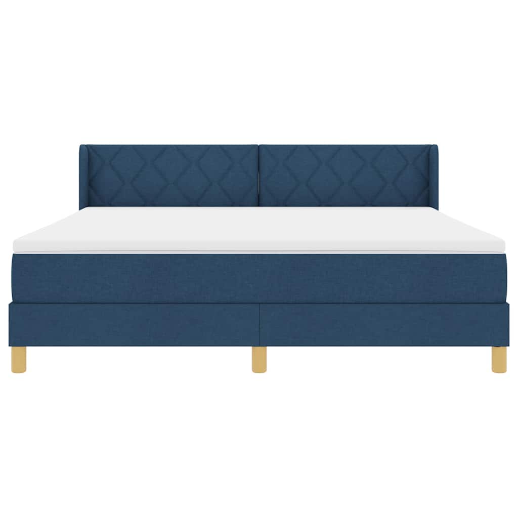 Box spring seng med hovedgærde Blå 200 x 180 cm Stof