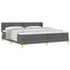 Box spring seng med hovedgærde Mørkegrå 200 x 200 cm Stof