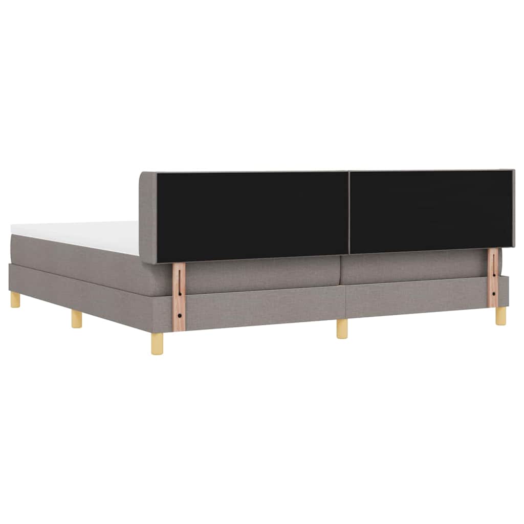 Box spring seng med hovedgærde Gråbrun 200 x 200 cm Stof