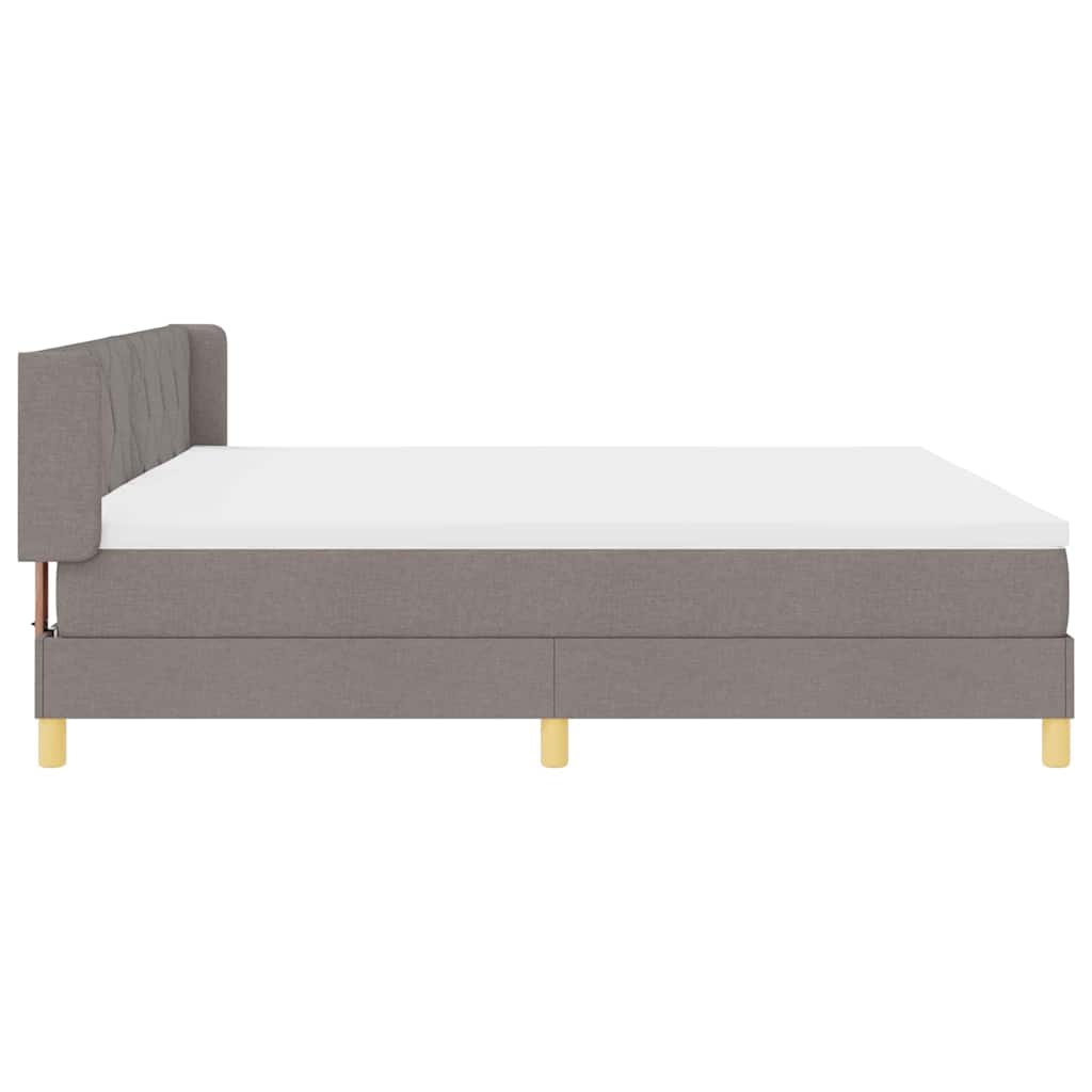 Box spring seng med hovedgærde Gråbrun 200 x 200 cm Stof