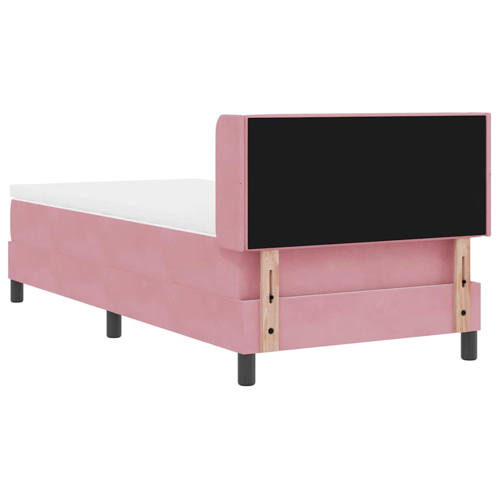 Box spring seng med hovedgærde Lyserød 200 x 100 cm Fløjl