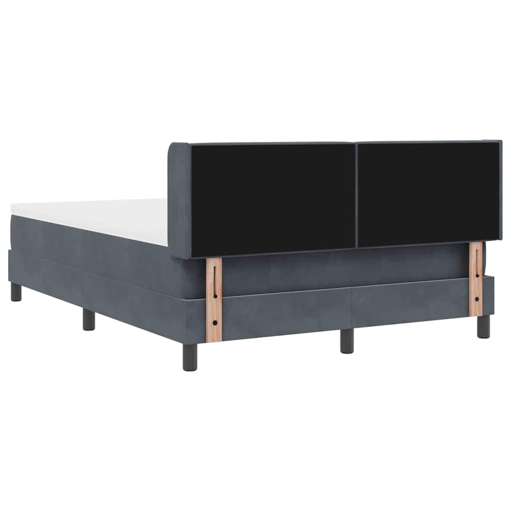 Box spring seng med hovedgærde Mørkegrå 200 x 140 cm Fløjl
