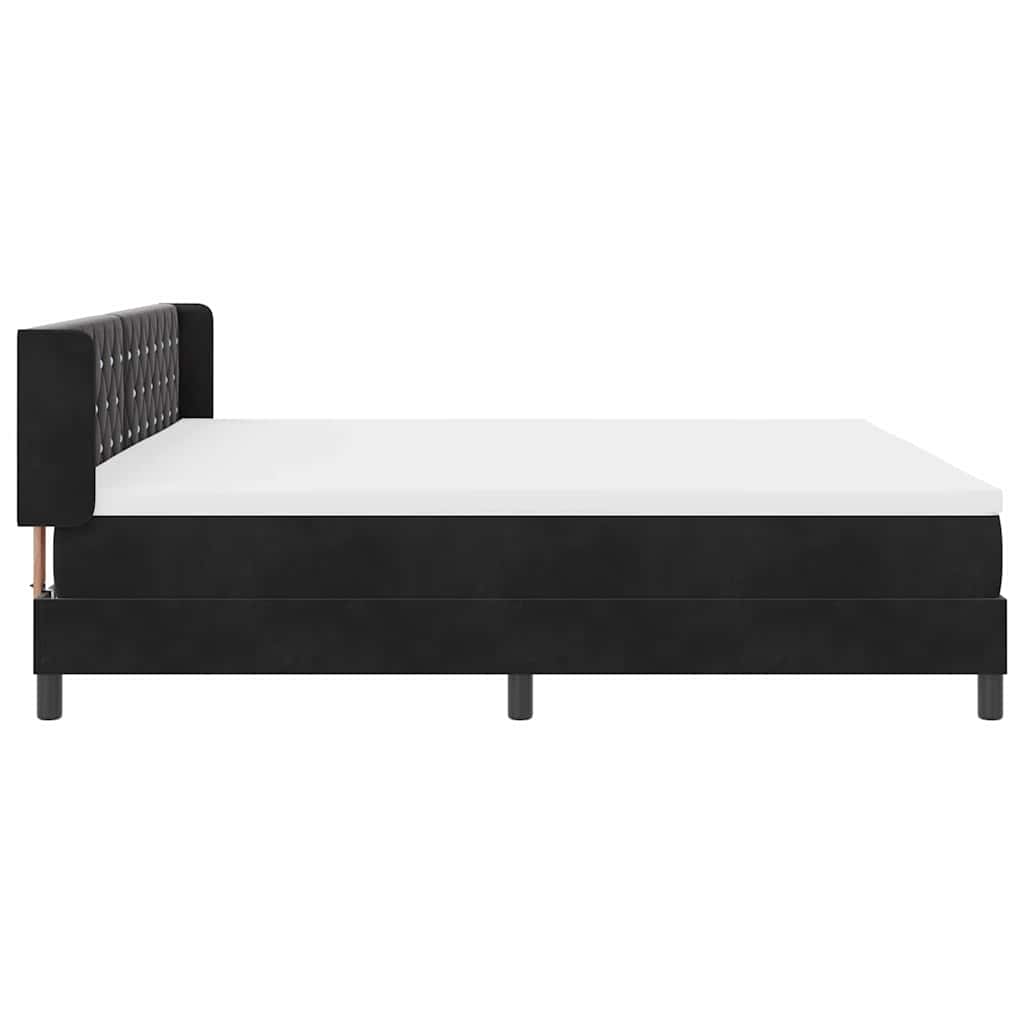 Box spring seng med hovedgærde Sort 200 x 200 cm Fløjl
