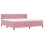 Box spring seng med hovedgærde Lyserød 200 x 200 cm Fløjl