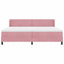 Box spring seng med hovedgærde Lyserød 200 x 200 cm Fløjl