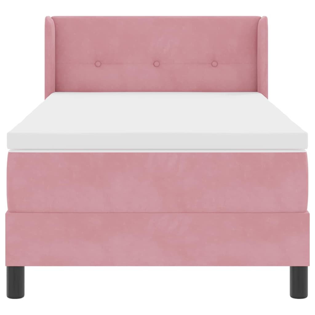 Box spring seng med hovedgærde Lyserød 200 x 80 cm Fløjl