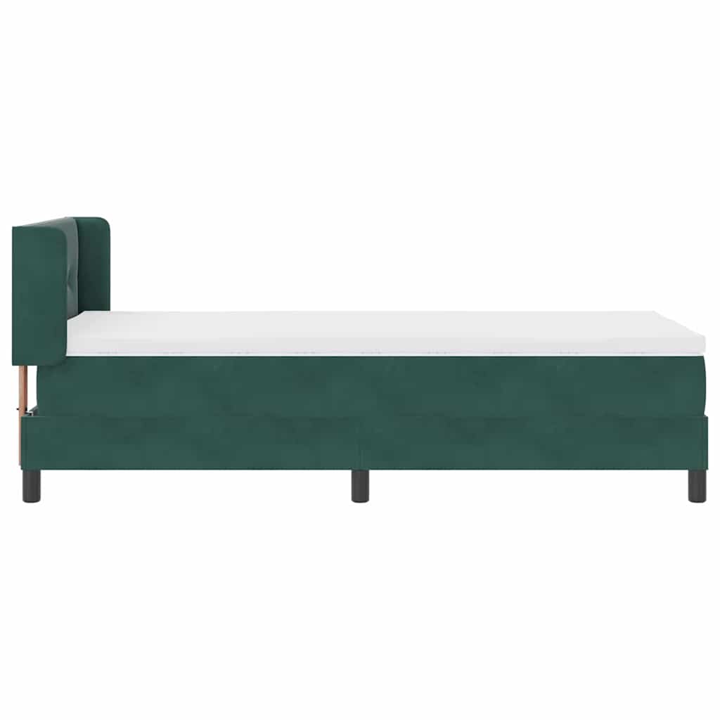Box spring seng med hovedgærde Mørkegrøn 200 x 100 cm Fløjl