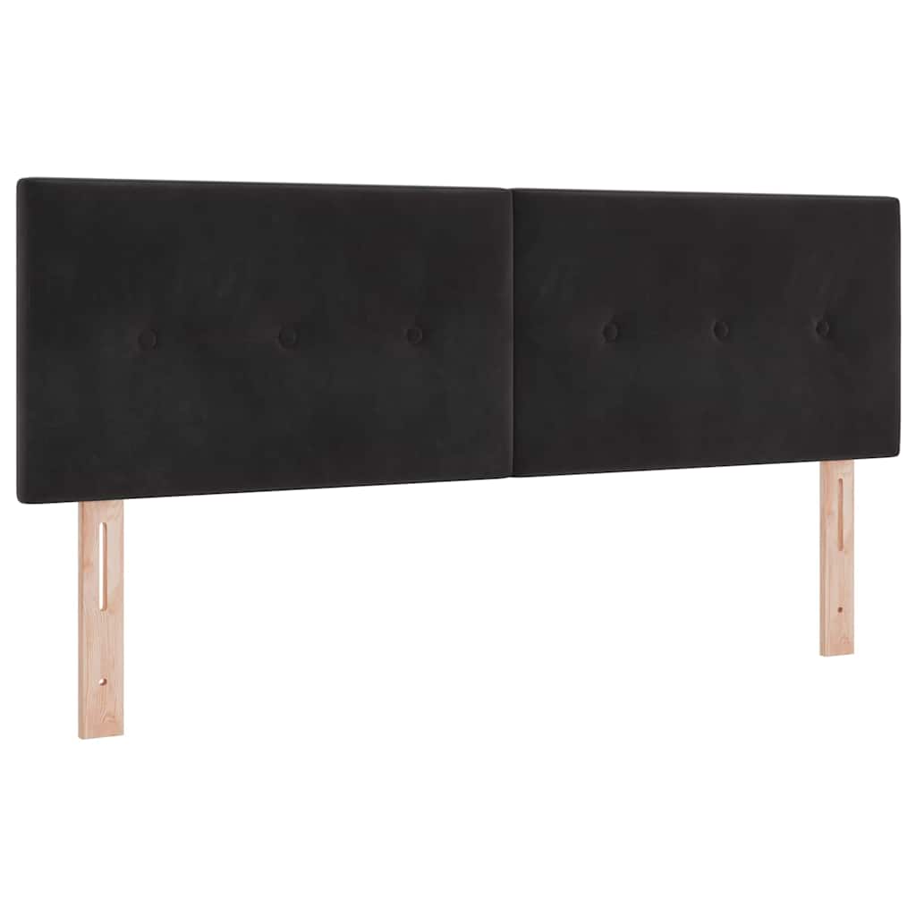 Box spring seng med hovedgærde Sort 200 x 160 cm Fløjl
