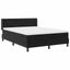 Box spring seng med hovedgærde Sort 200 x 160 cm Fløjl