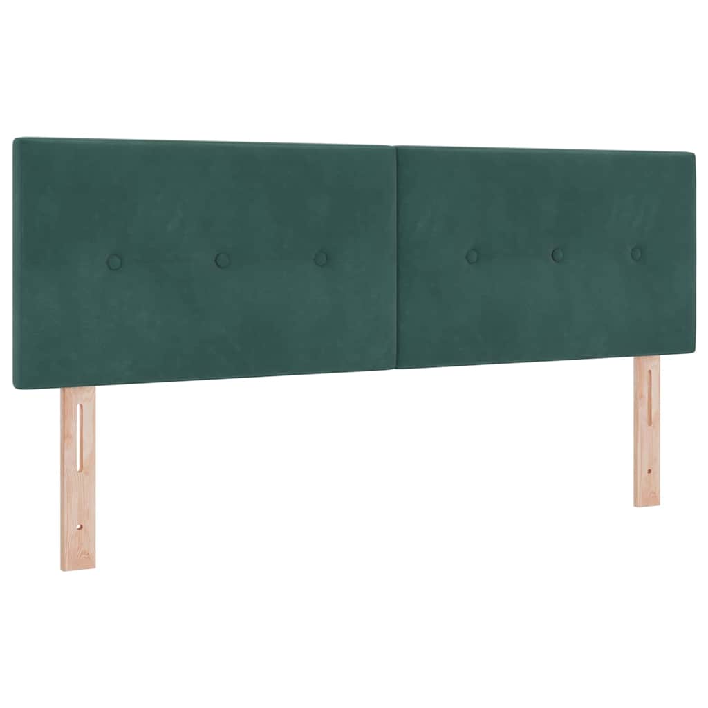 Box spring seng med hovedgærde Mørkegrøn 200 x 160 cm Fløjl