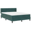 Box spring seng med hovedgærde Mørkegrøn 200 x 160 cm Fløjl