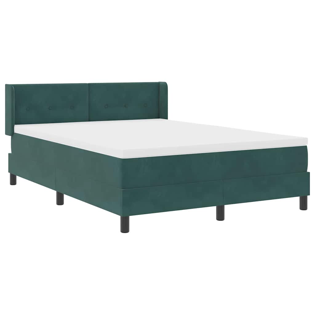 Box spring seng med hovedgærde Mørkegrøn 200 x 160 cm Fløjl