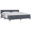 Box spring seng med hovedgærde Mørkegrå 200 x 200 cm Fløjl