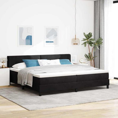 Box spring seng med hovedgærde Sort 200 x 200 cm Fløjl